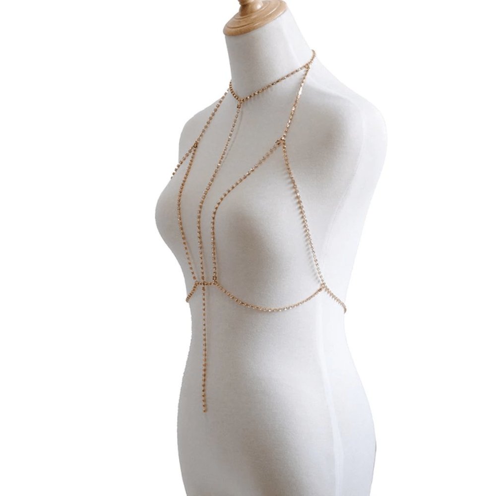 New Sexy Crystal Bra Necklace.Body Chain. - Picture 8 of 8